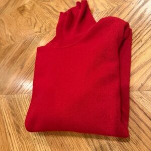 100% Cashmere Bright Red turtleneck Sweater